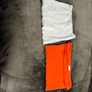 orange and white tube tops worn once